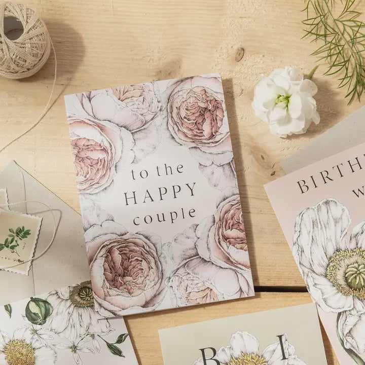 Wedding Card: Bountiful Blooms Peony To The Happy Couple - Catherine Lewis Design