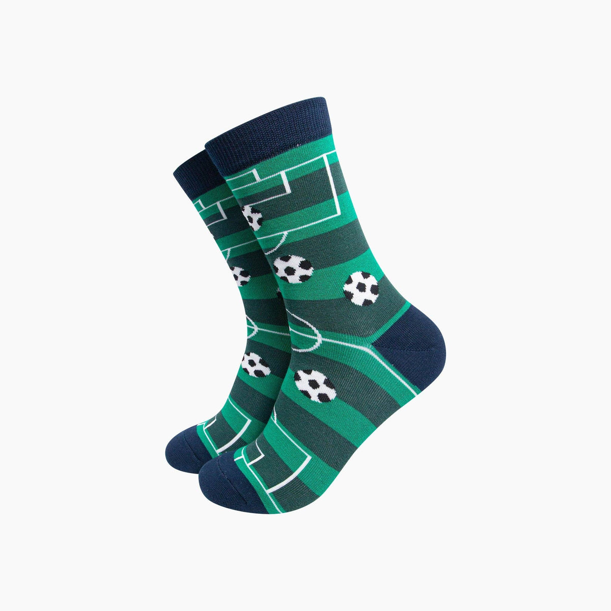 Mens's Socks:  Bamboo Football Pitch - Green - Sock Talk