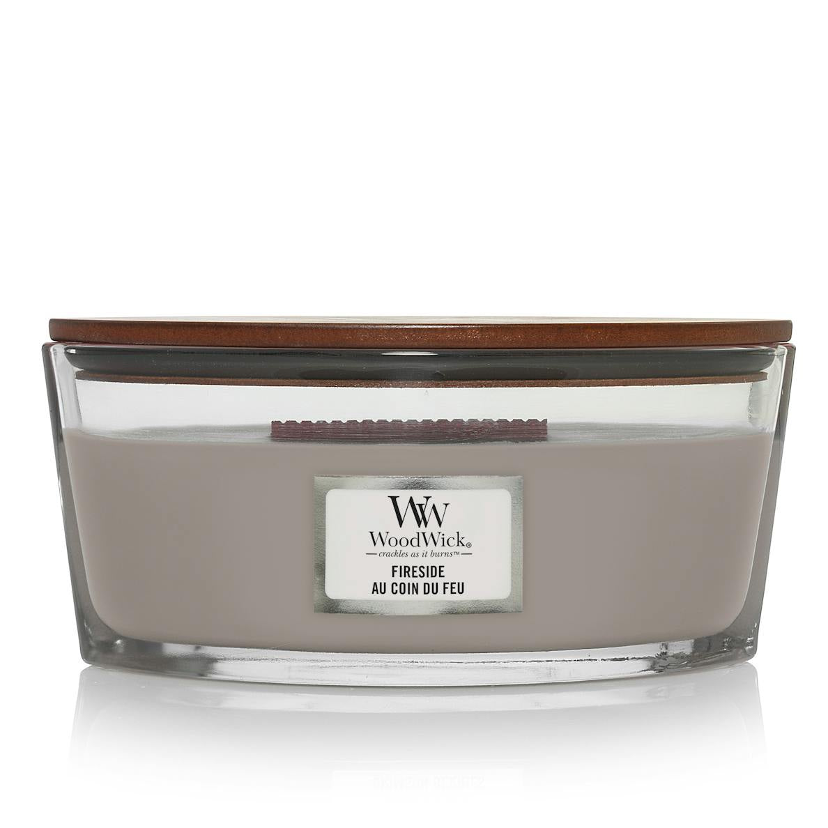 Candle: Scented Hearthwick Glass Ellipse 16oz - Fireside - Woodwick