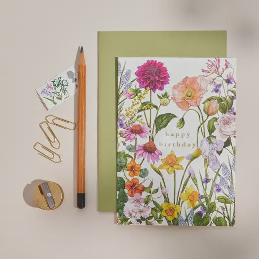 Birthday Card: Bountiful Blooms Daffodils Happy Birthday - Catherine Lewis Design