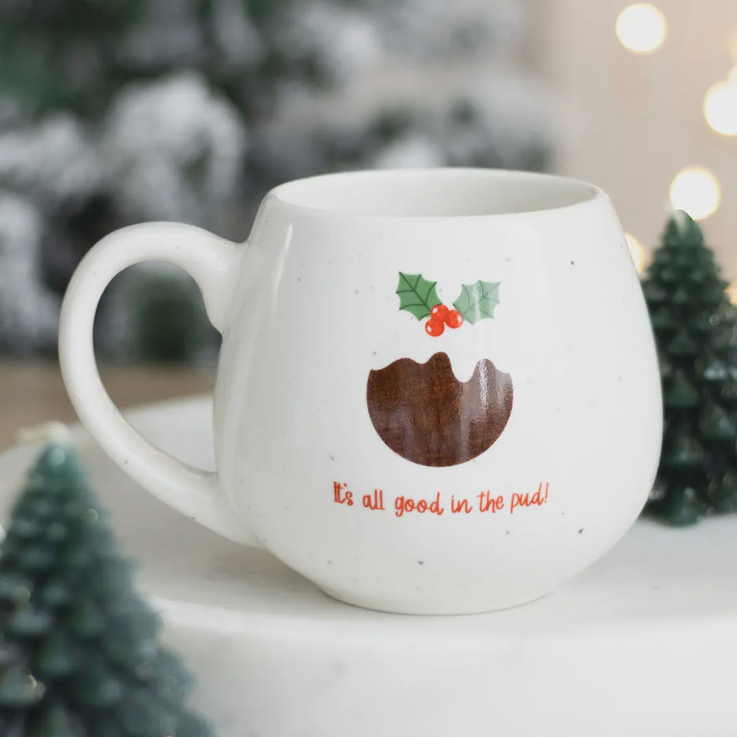 Christmas Mug: Ceramic Pudding - White - Something Different