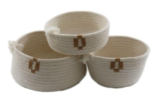 Basket: Small Mini Woven Round Natural - Cream