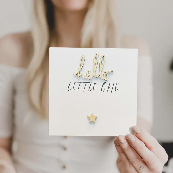 Baby Card: Wooden Hello Little One - Jodie Gaul & Co