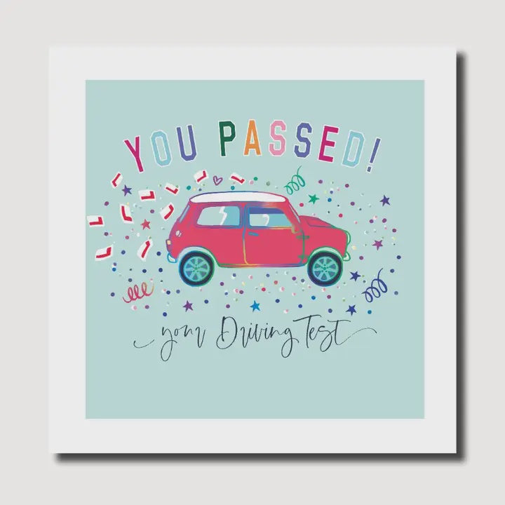 Well Done Driving Test Card: Confetti You've Passed - Green - Marina B
