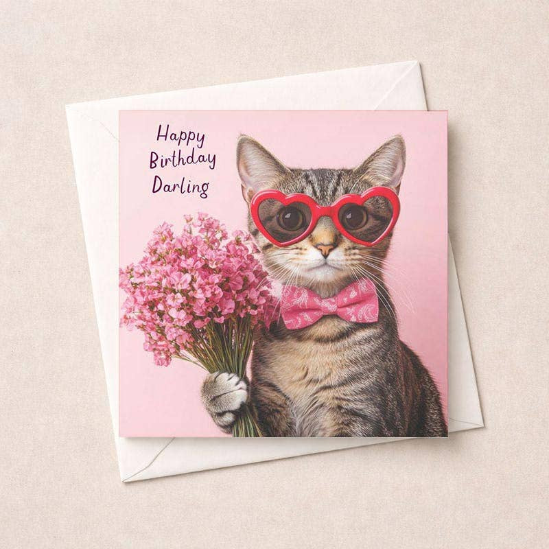 Birthday Card: Cat happy Birthday Darling  - Hammond Gower