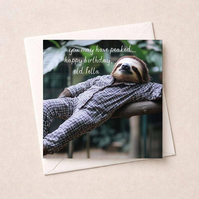 Birthday Card: Sloth You may Have Peaked old fella - Hammond Gower