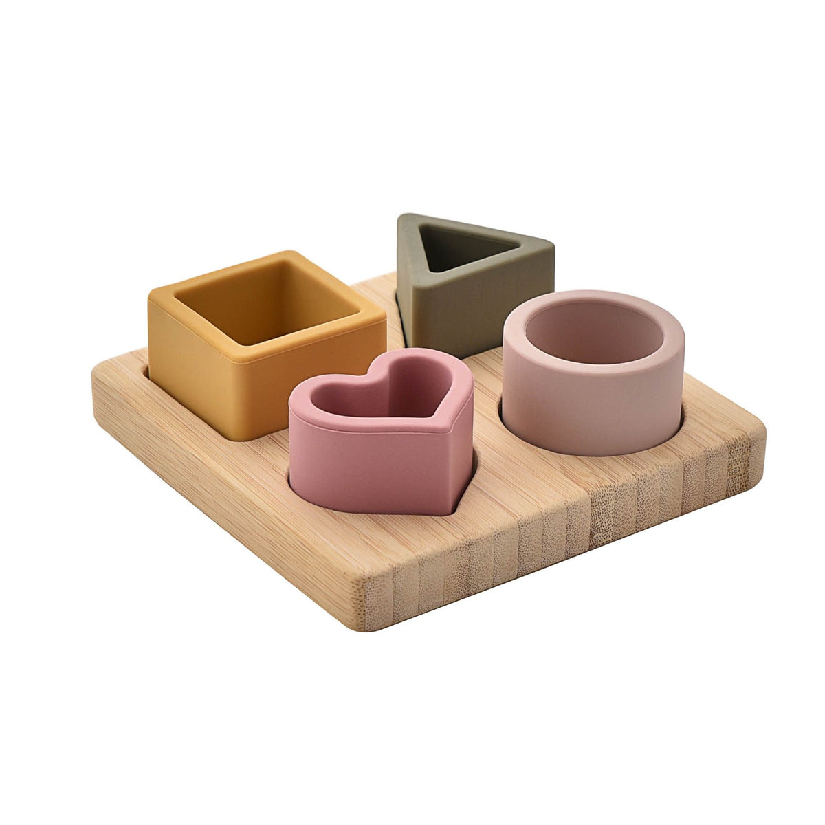 Baby  Toy: Wood & Silicone Heart Puzzle - Multicolour - Bambino