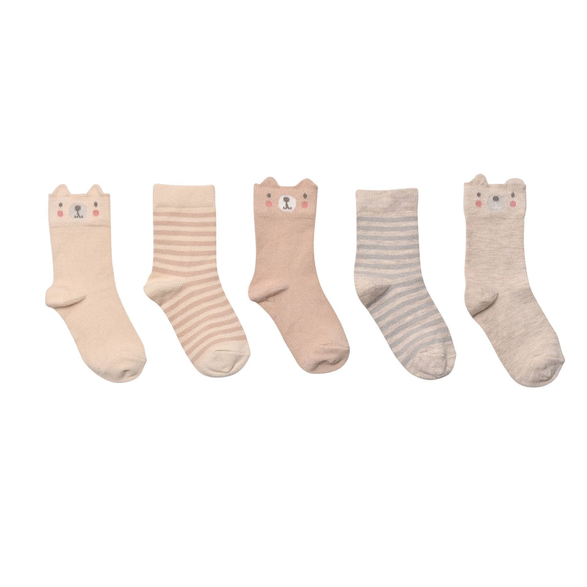 Baby Socks: Pack 5 Unisex Bear - Neutral - Bambino
