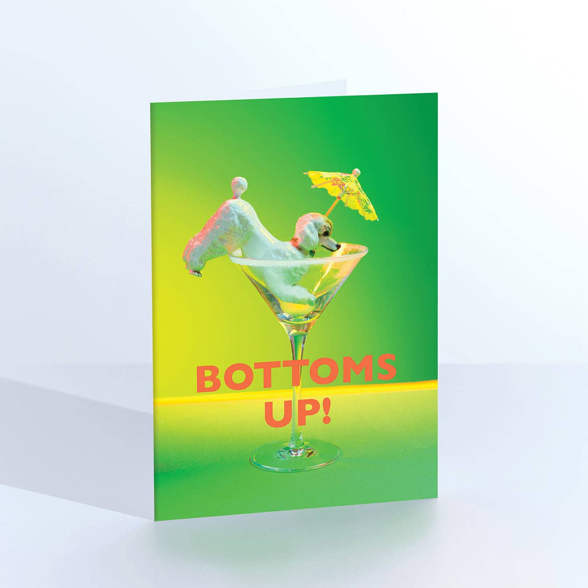 Birthday Card: Bottoms Up Cocktail Poodle - Ornament Art