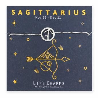 Carded Bracelet: Constellation Sagittarius Star Sign - Silver - Life Charms