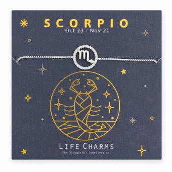 Carded Bracelet: Constellation Scorpio Star Sign - Silver - Life Charms