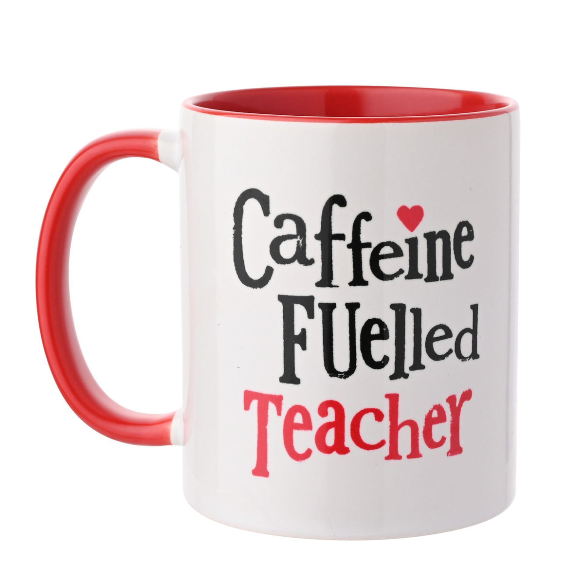 Teacher Mug: Ceramic Caffeine Fuelled - Red - Brightside