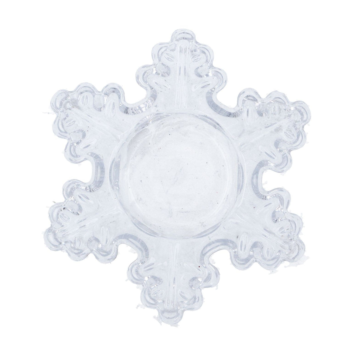 Candle Holder: Glass Snowflake Tealight - Clear - Gisela Graham