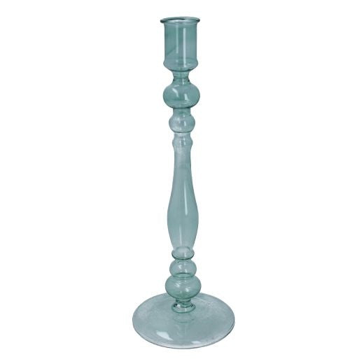 Candle Holder Stick: Glass Taper Piped Large - Pale Green - Gisela Graham8
