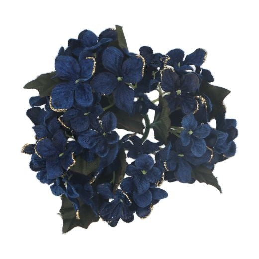 Candle Wreath: Faux Flower Hydrangea Small - Dark Blue - Gisela Graham