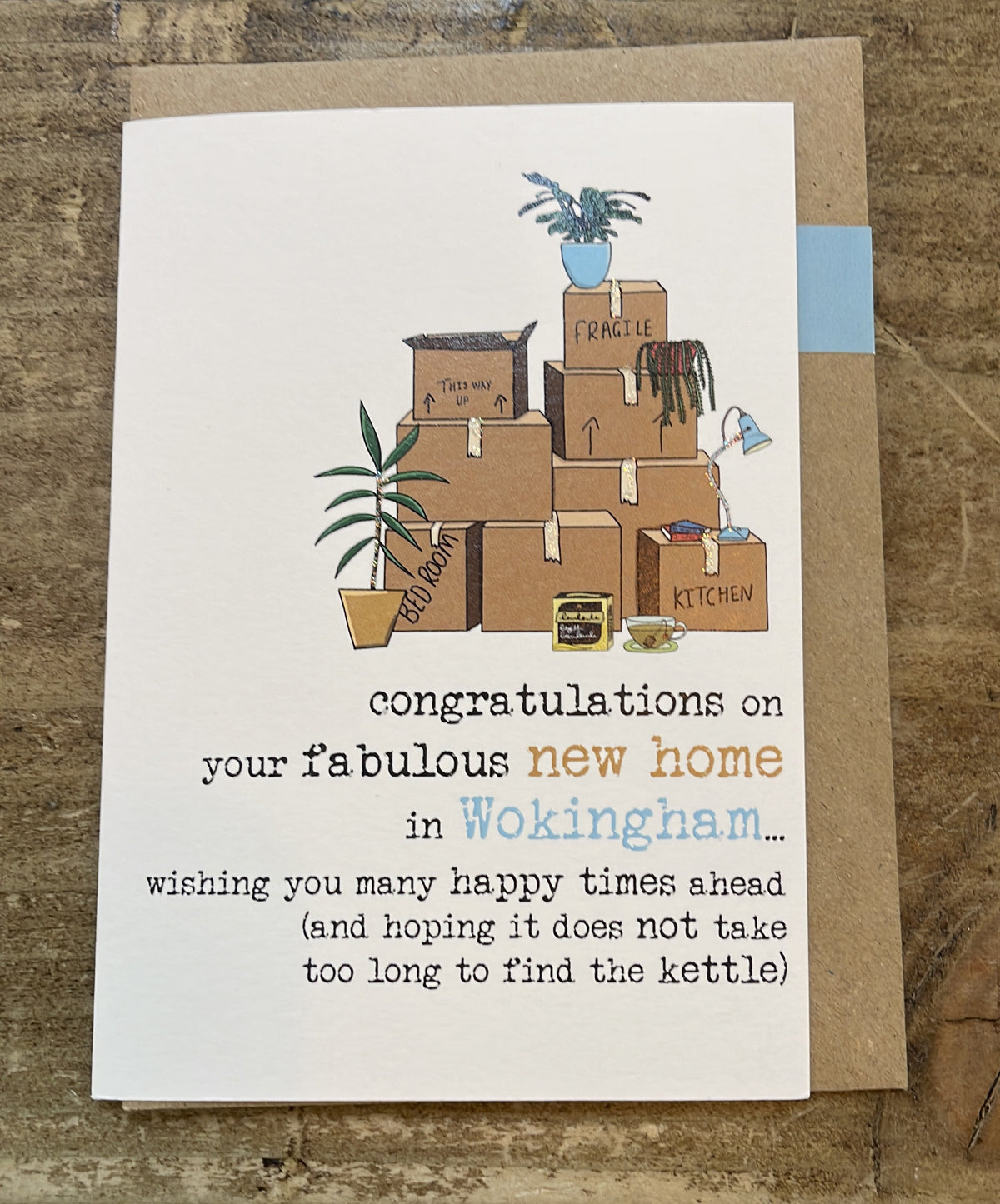 New Home Card: Congratulations Boxes Kettle Wokingham - Dandelion Stationary