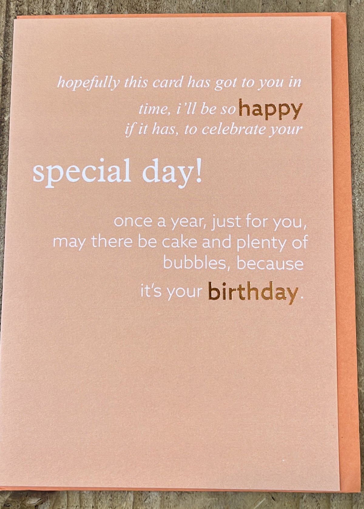 Birthday Card: Writing Message Orange - Pavillion Cards