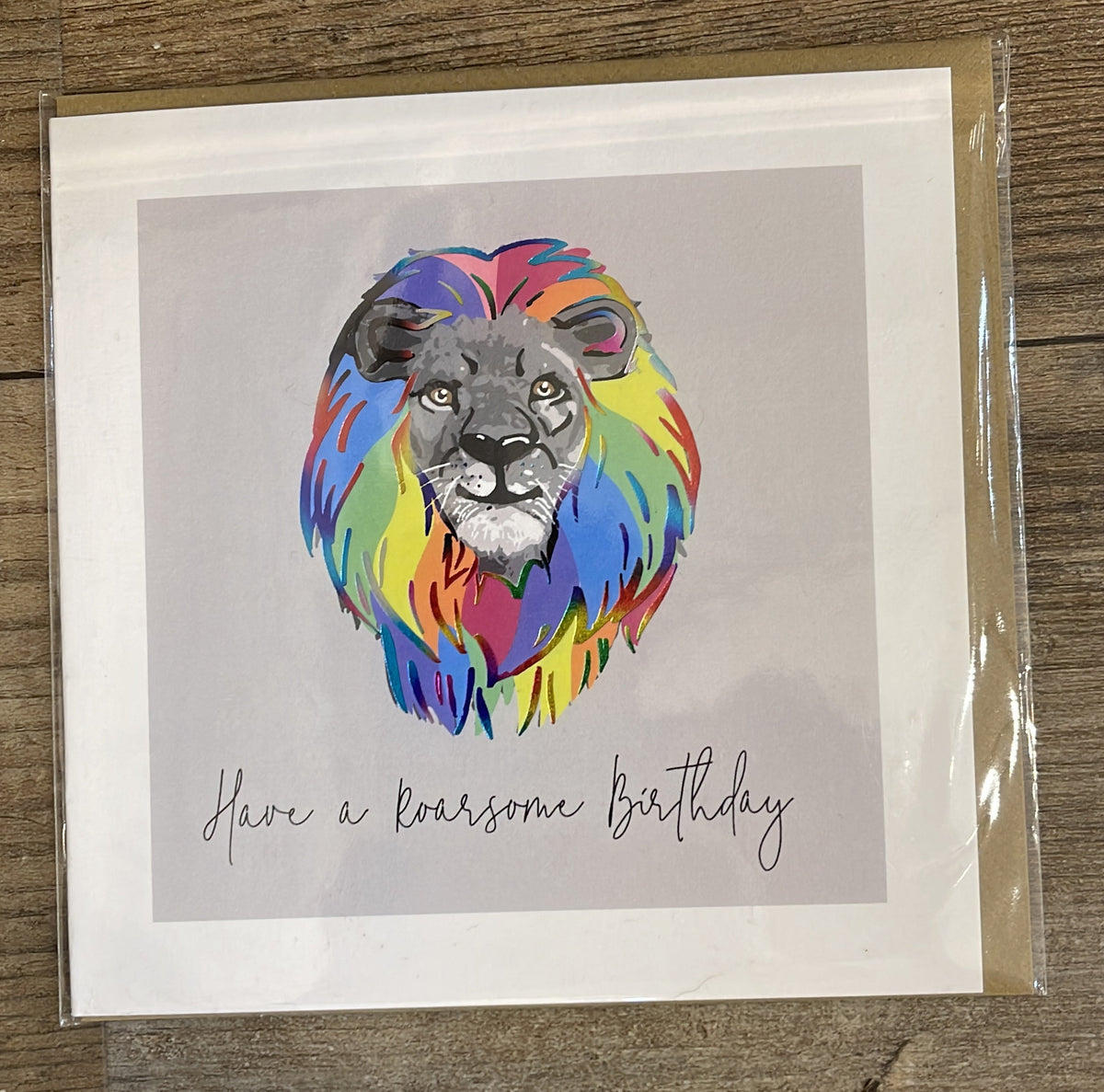 Birthday Card: Popsie Wopsie Foil Lion - Marina B