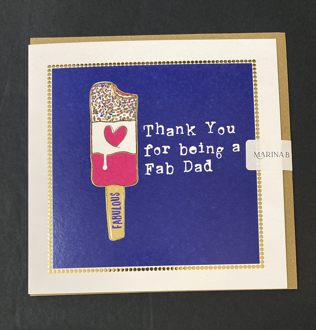 Father's Day Card: Rainbow Foil Fab Dad - Marina B