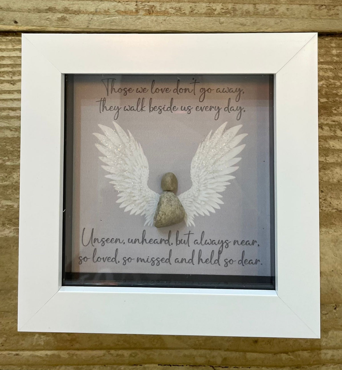 Pebble Picture: Memorial Angel Wings Glitter Wings - La de Da Living