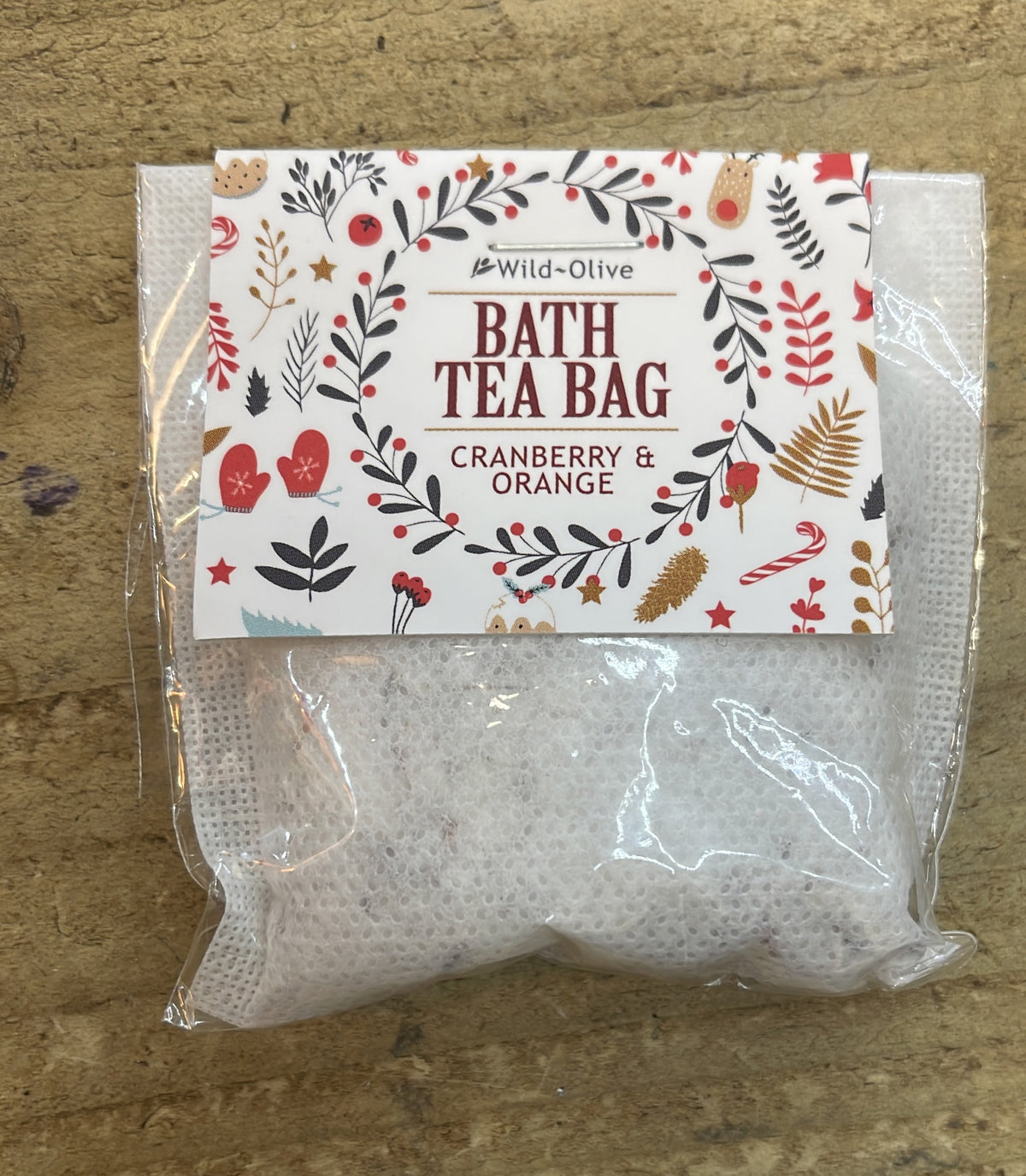 Bath Tea Bag: Cranberry & Orange - Handmade Natural Ingredients Essential Oils - Wild Olive