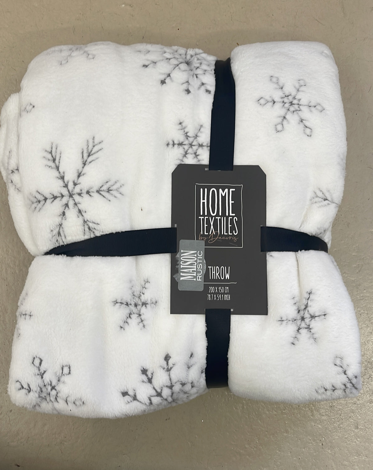Throw: Soft Sherpa Snowflake Rustic - White - Kaemingk