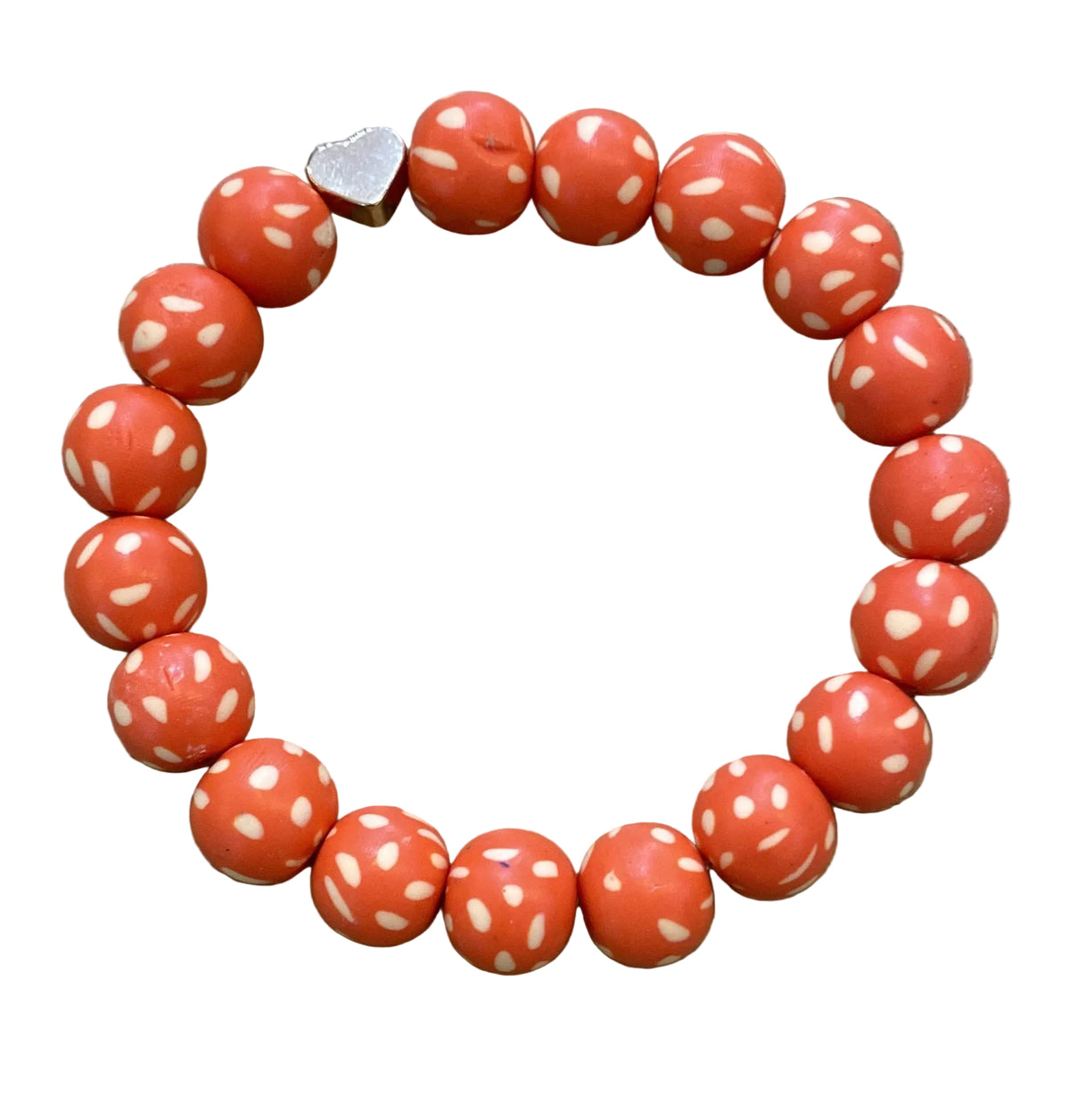 Bracelet: Stretch Fimo Matt Orange