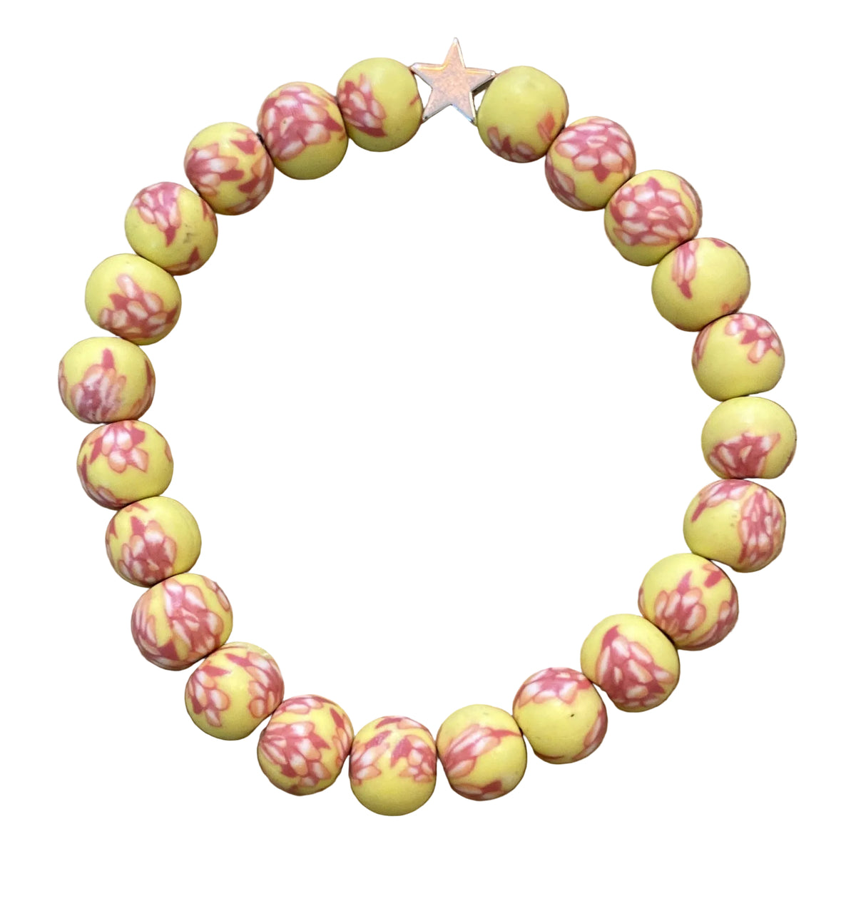 Bracelet: Stretch Fimo Matt Yellow