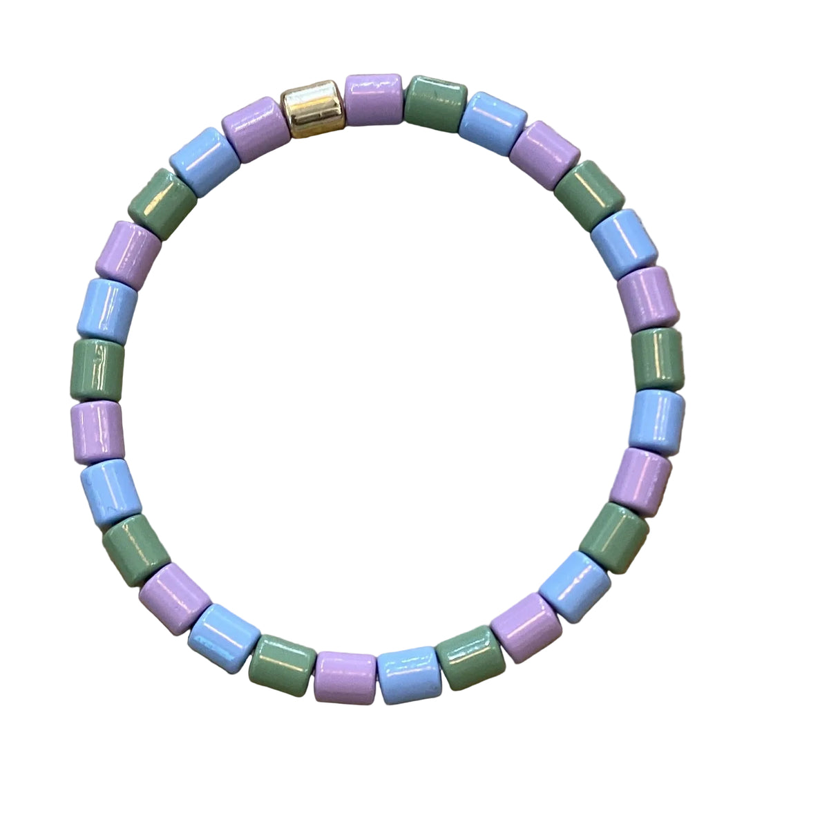 Bracelet: Stretch - Lilac Blue Green - POM