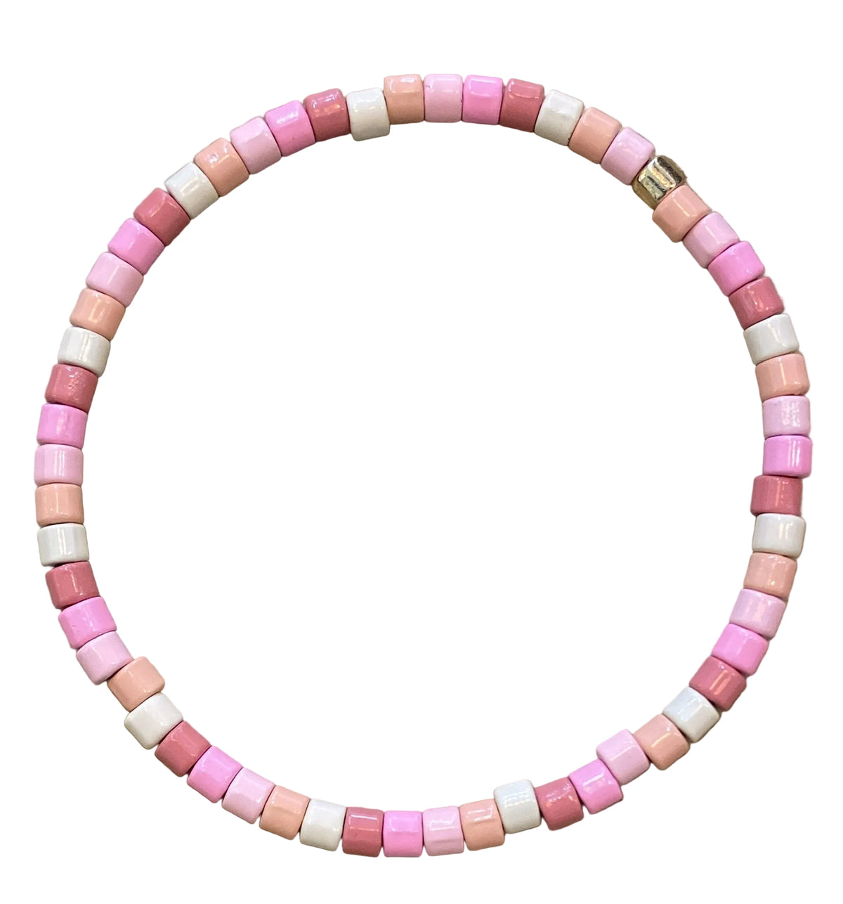 Bracelet: Stretch Small Bead - Pinks - POM