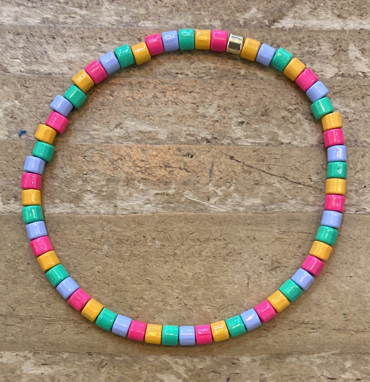 Bracelet: Stretch Small Bead - Multicolour Brights - POM