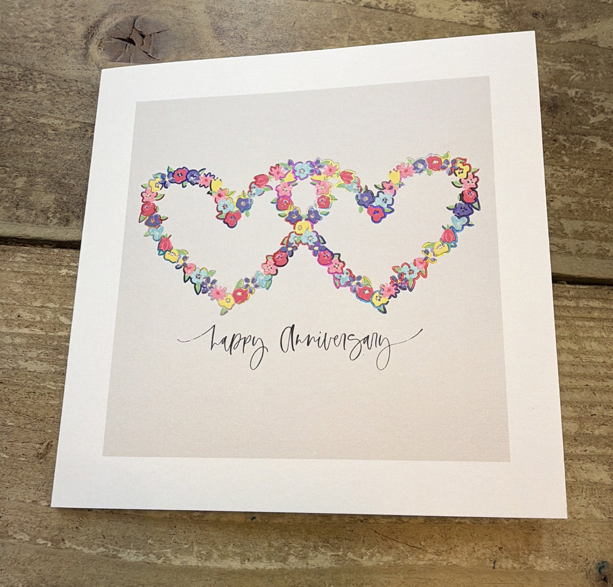 Anniversary Card: Double Flower Heart - Marina B