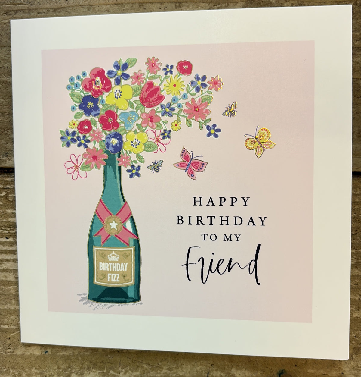 Friend Card: Foil Happy Birthday To My Friend Bottle - Marina B