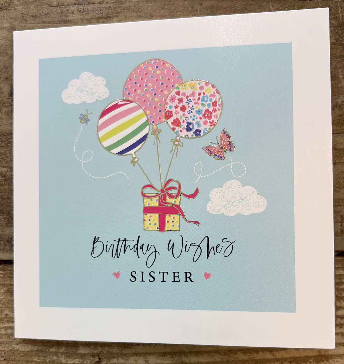 Sister Birthday Card: Foil Balloons - Marina B