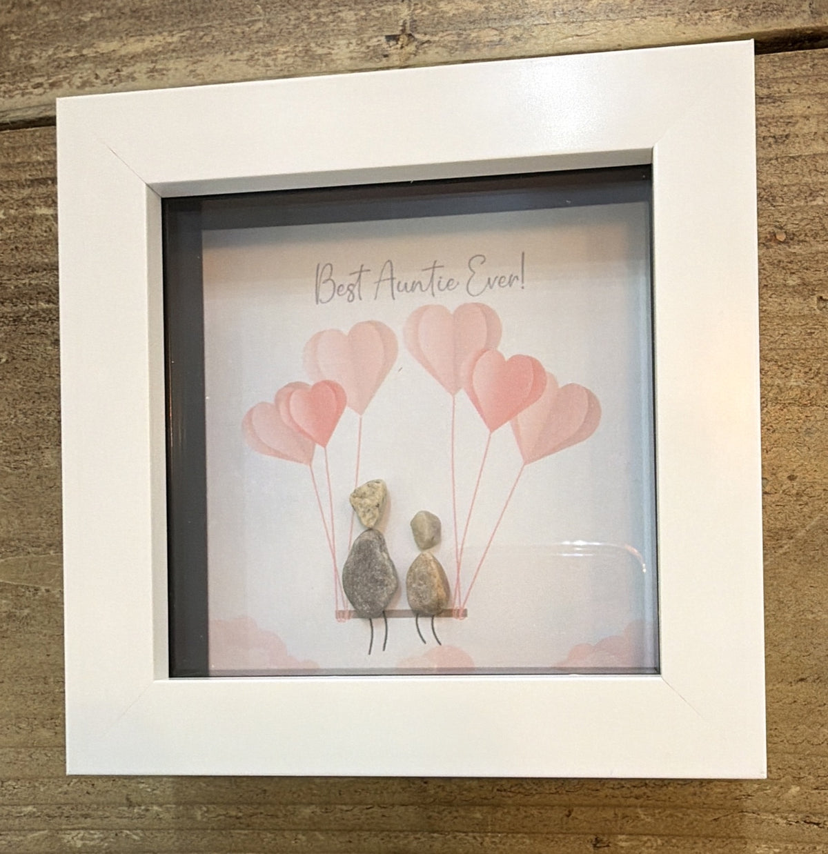 Pebble Picture: Auntie - White Box Frame - La de Da Living