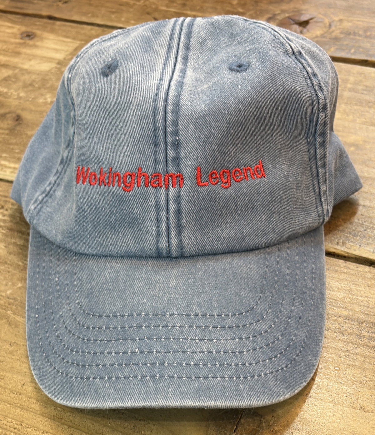 Baseball Cap: Fabric Adjustable Strap - Wokingham Legend - Dusky Blue - Flamingo Candles