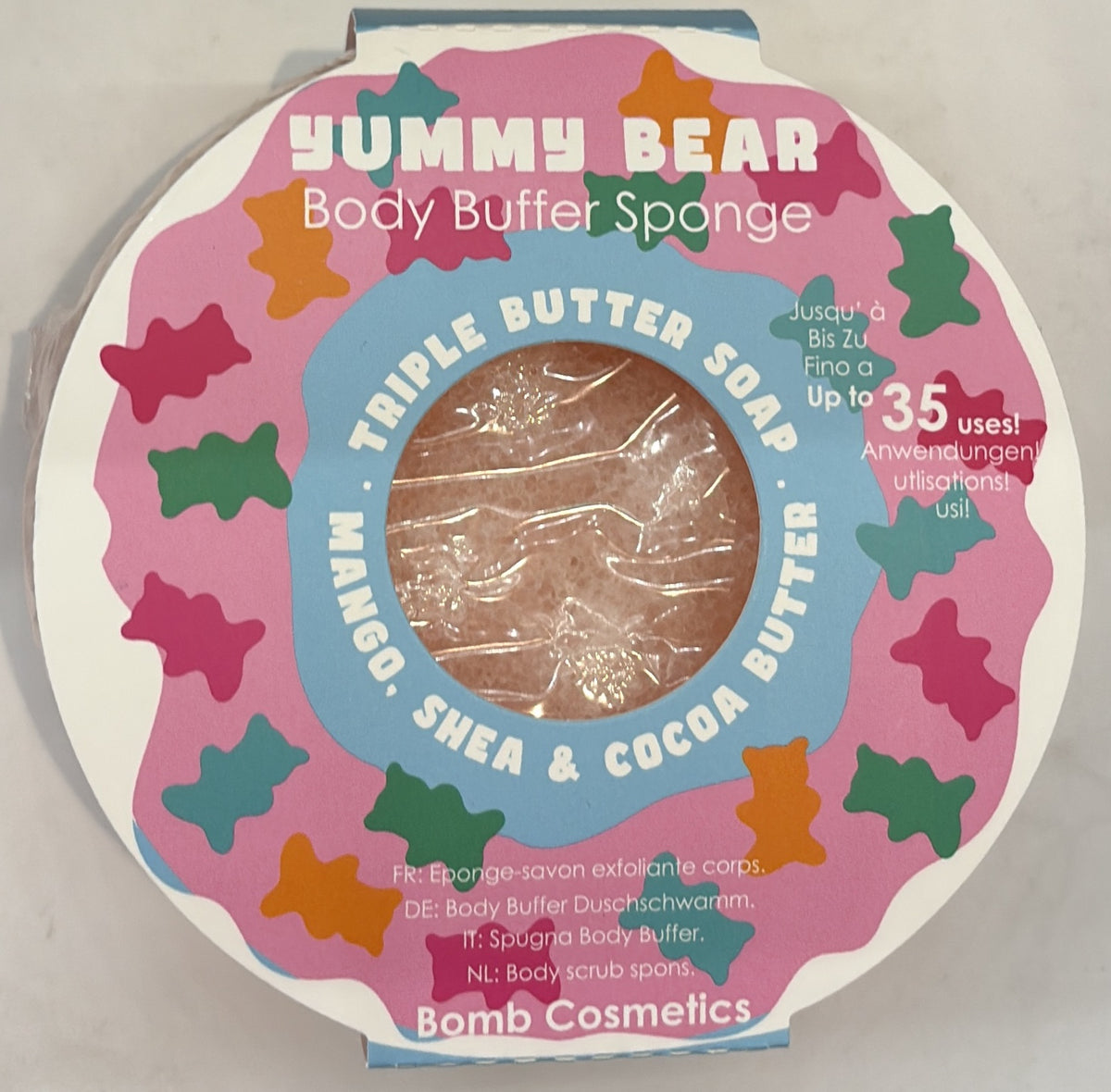 Body Buffer: Yummy Bear - Peach - Bomb Cosmetics