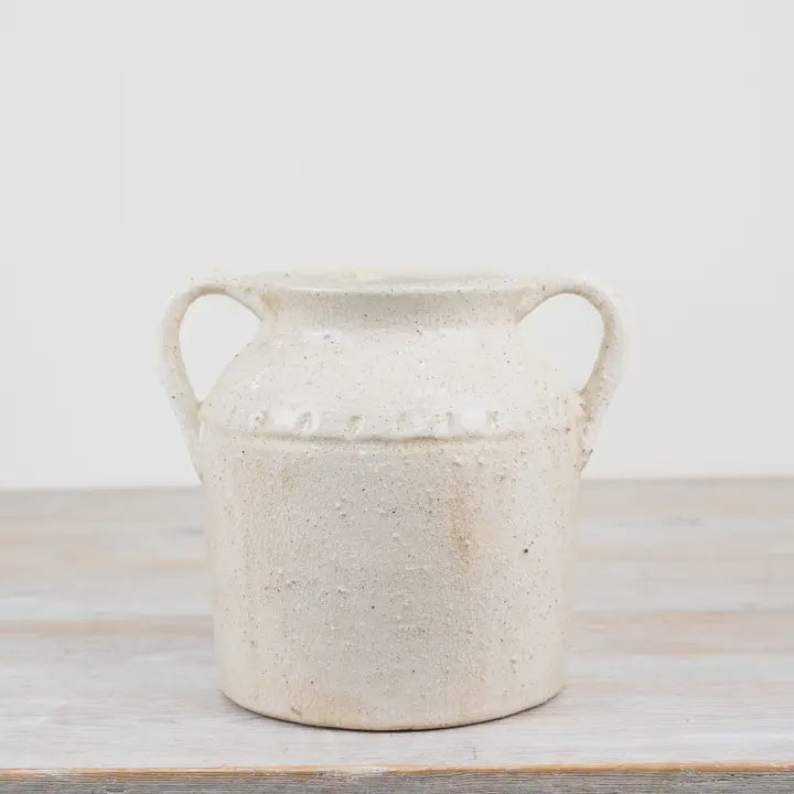 Vase: Ceramic Jolene w Handles - White - Gainsborough Giftware