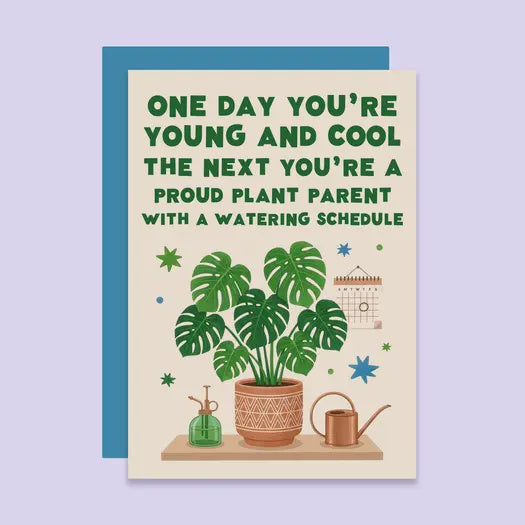 Birthday Card: Proud Plant Parent - Tikkled Pink