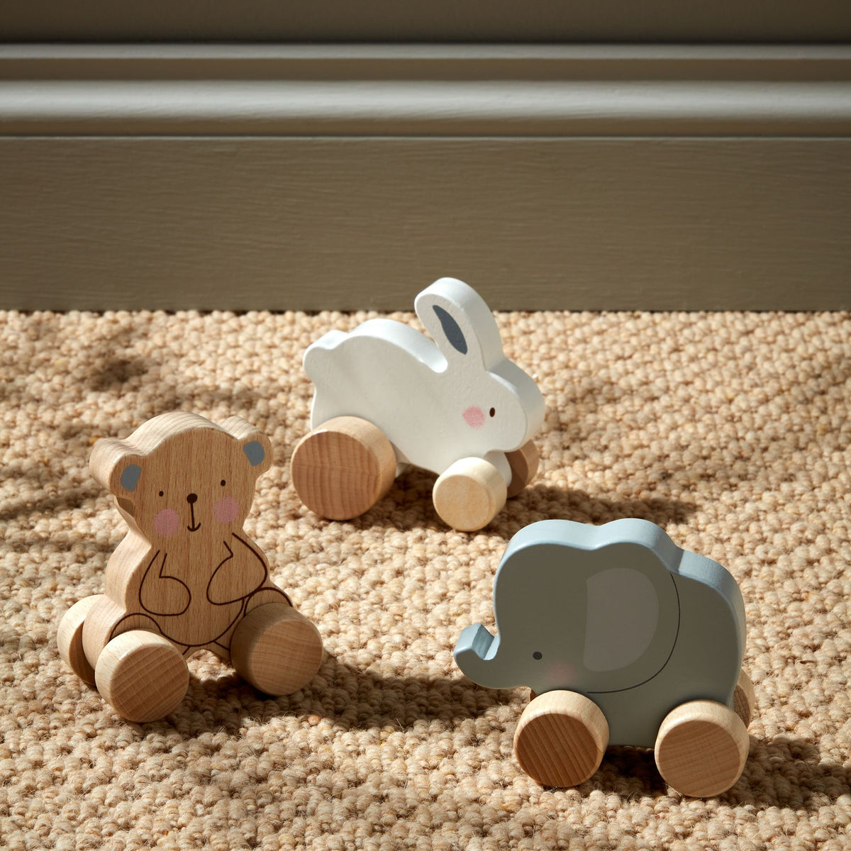 Baby Toy: Wood Toy Push Animals - Multicolour - Bambino