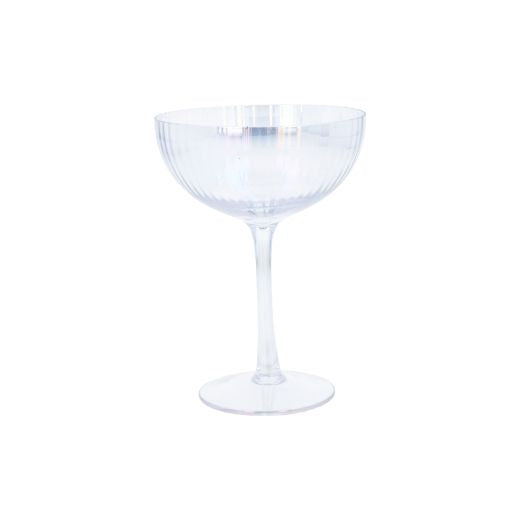 Champagne Coupe: Glass Ribbed - Irid - Gisela Graham
