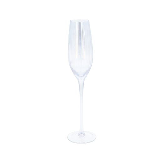 Champagne Flute: Glass Ribbed - Irid - Gisela Graham