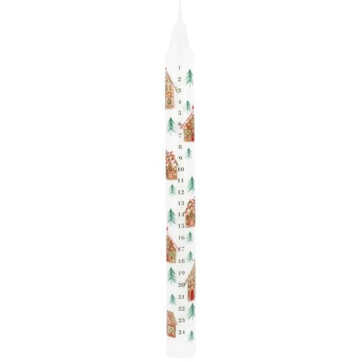 Christmas Advent Candle: Wax Gingerbread House - Cream - Gisela Graham