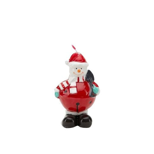 Christmas Candle: Wax Santa Snowman Bell - Red
