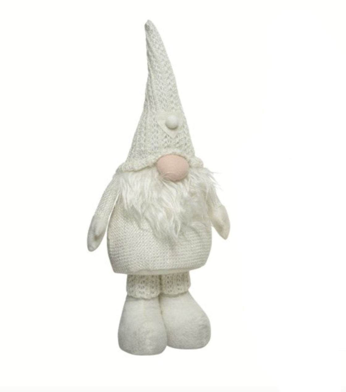Christmas Character: Fabric Gonk Knitted Hat Heart Large - White
