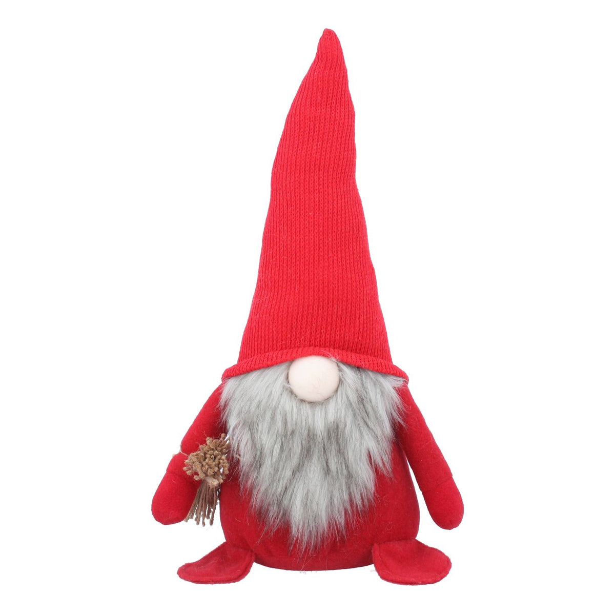 Christmas Character: Fabric Plush Gonk Large Standing Santa w Beard - Red - Gisela Graham