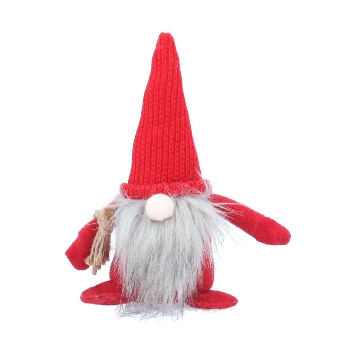 Christmas Character: Fabric Plush Gonk Small Standing Santa w Beard - Red - Gisela Graham