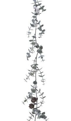 Christmas Garland: Faux Foliage Eucalptus Glitter Berries 150cm - Green