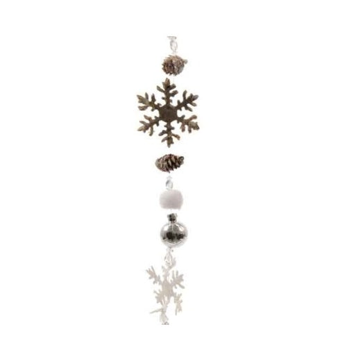 Christmas Garland: Pine Cone 1m Long Snowflake - Natural