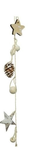Christmas Garland: Wood Pinecone Star 1.2m - Natural